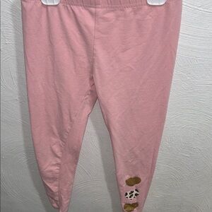 Pink Kids Leggings with Gold Accents